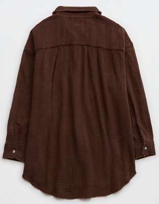 Aerie Gauzy Coverup Shirt