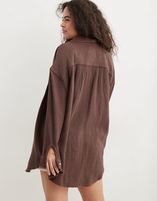 Aerie Gauzy Coverup Shirt