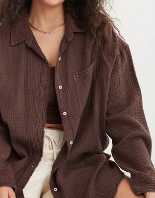 Aerie Gauzy Coverup Shirt
