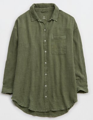 Aerie Gauzy Coverup Shirt