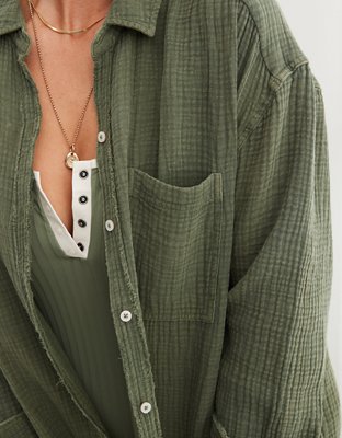 Aerie Gauzy Coverup Shirt