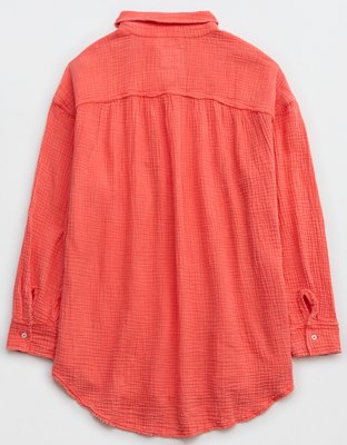 Aerie Gauzy Coverup Shirt