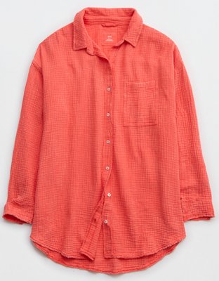 Aerie Gauzy Coverup Shirt