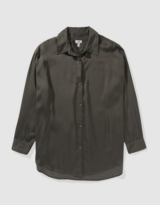 Aerie Satin Button Down Shirt