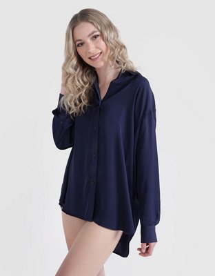 Aerie Satin Button Down Shirt
