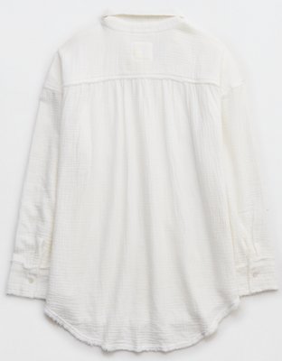 Aerie Gauzy Coverup Shirt