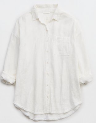 Aerie Gauzy Cover Up Shirt