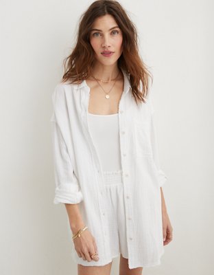 Aerie Gauzy Coverup Shirt