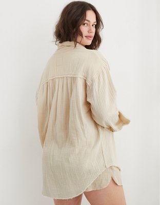Aerie Gauzy Coverup Shirt