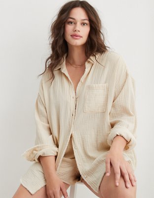 Aerie Gauzy Coverup Shirt