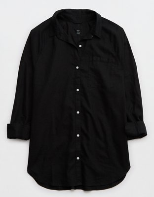 Aerie Linen Blend Coverup Shirt