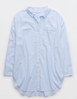 Aerie Linen Blend Coverup Shirt