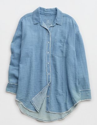 Aerie Gauzy Coverup Shirt