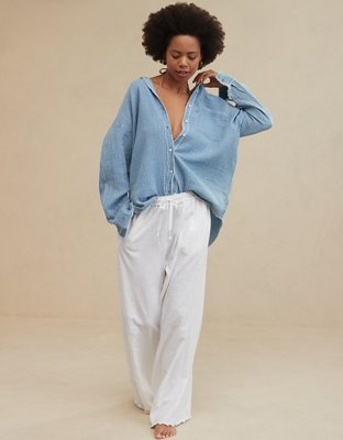 Aerie Gauzy Coverup Shirt