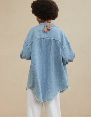 Aerie Gauzy Coverup Shirt