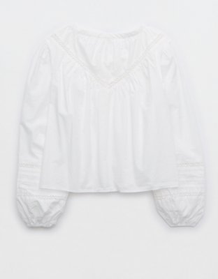Haut à devant noué et manches longues Aerie