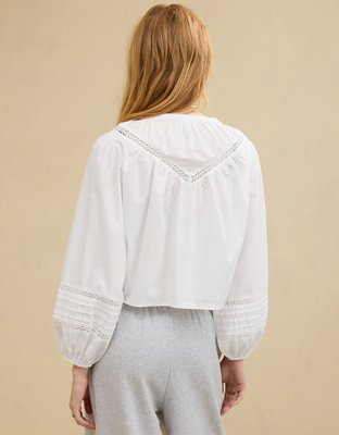 Aerie Long Sleeve Tie Front Top