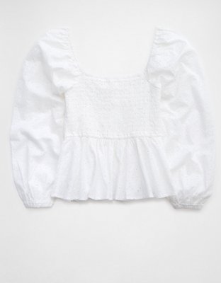 Aerie Long Sleeve Peplum Top