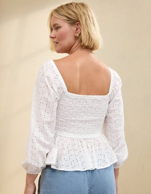 Aerie Long Sleeve Peplum Top