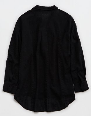 Aerie Seersucker Coverup Shirt