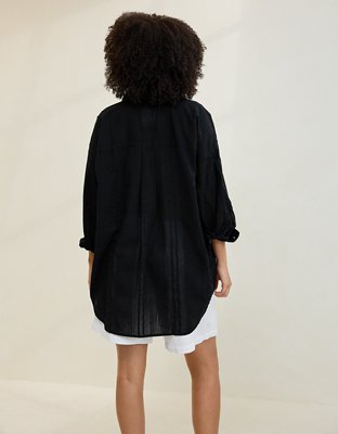 Aerie Seersucker Cover Up Shirt