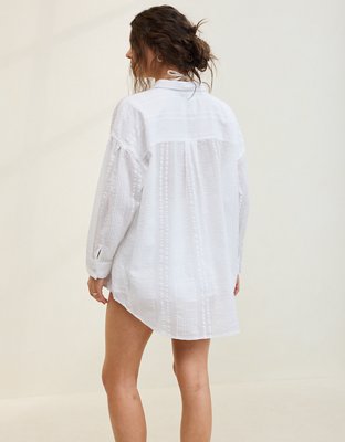 Aerie Seersucker Cover Up Shirt