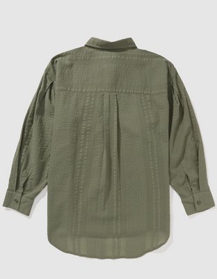 Aerie Seersucker Coverup Shirt