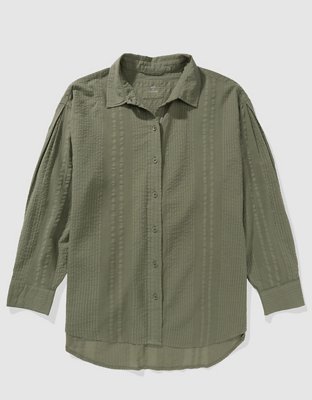 Aerie Seersucker Coverup Shirt