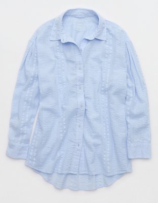 Aerie Seersucker Coverup Shirt