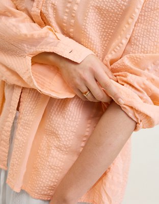 Aerie Seersucker Coverup Shirt