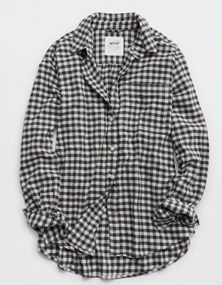 Aerie Anytime Fave Flannel Button Down Shirt