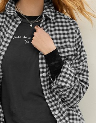 Aerie Anytime Fave Flannel Button Down Shirt