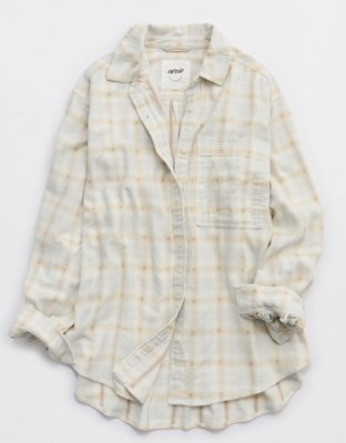 Aerie Anytime Fave Flannel Button Down Shirt