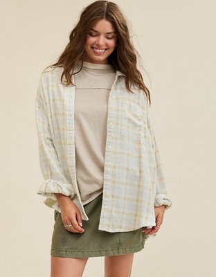 Aerie Anytime Fave Flannel Button Down Shirt