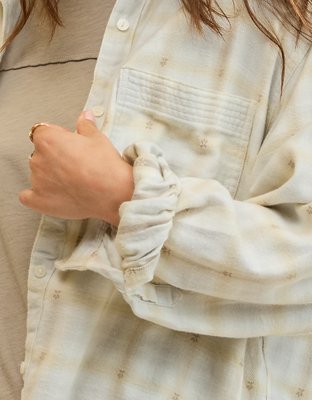 Aerie Anytime Fave Flannel Button Down Shirt