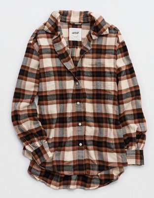 Aerie Anytime Fave Flannel Button Down Shirt
