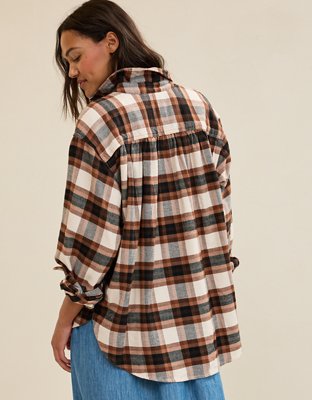 Aerie Anytime Fave Flannel Button Down Shirt