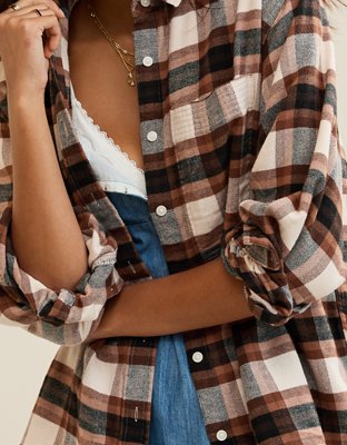 Aerie Anytime Fave Flannel Button Down Shirt