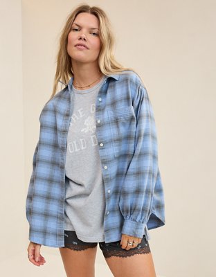 Aerie Anytime Fave Flannel Button Down Shirt