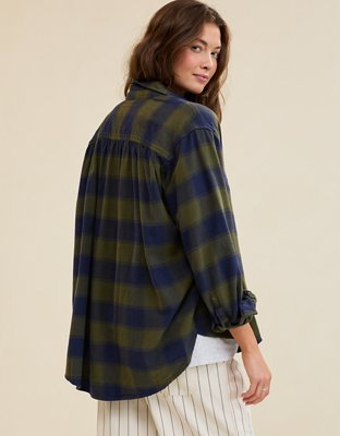 Aerie Anytime Fave Flannel Button Down Shirt