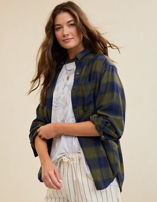 Aerie Anytime Fave Flannel Button Down Shirt