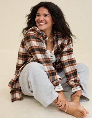 Aerie MagnaReady Adaptive Anytime Fave Flannel Shirt