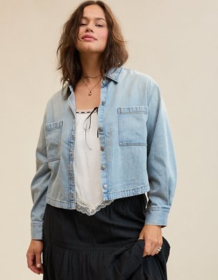 Aerie Cropped Buttondown Shirt