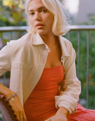 Aerie Cropped Buttondown Shirt