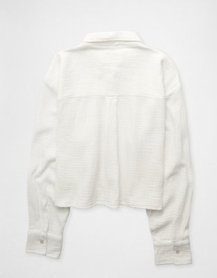 Aerie Good Day Cropped Cover Up Shirt