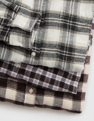 Aerie Anytime Fave Flannel Button Down Shirt