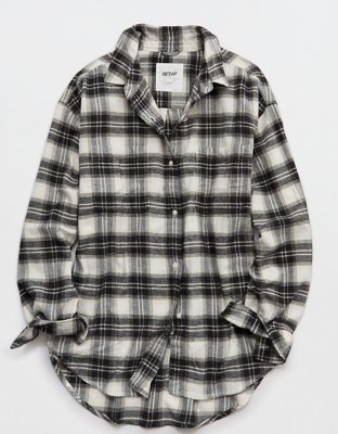 Aerie Anytime Fave Flannel Button Down Shirt