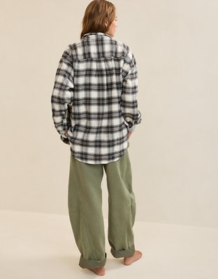 Aerie Anytime Fave Flannel Button Down Shirt