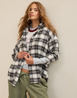 Aerie Anytime Fave Flannel Button Down Shirt