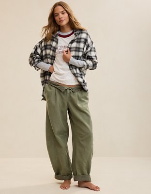 Aerie Anytime Fave Flannel Button Down Shirt